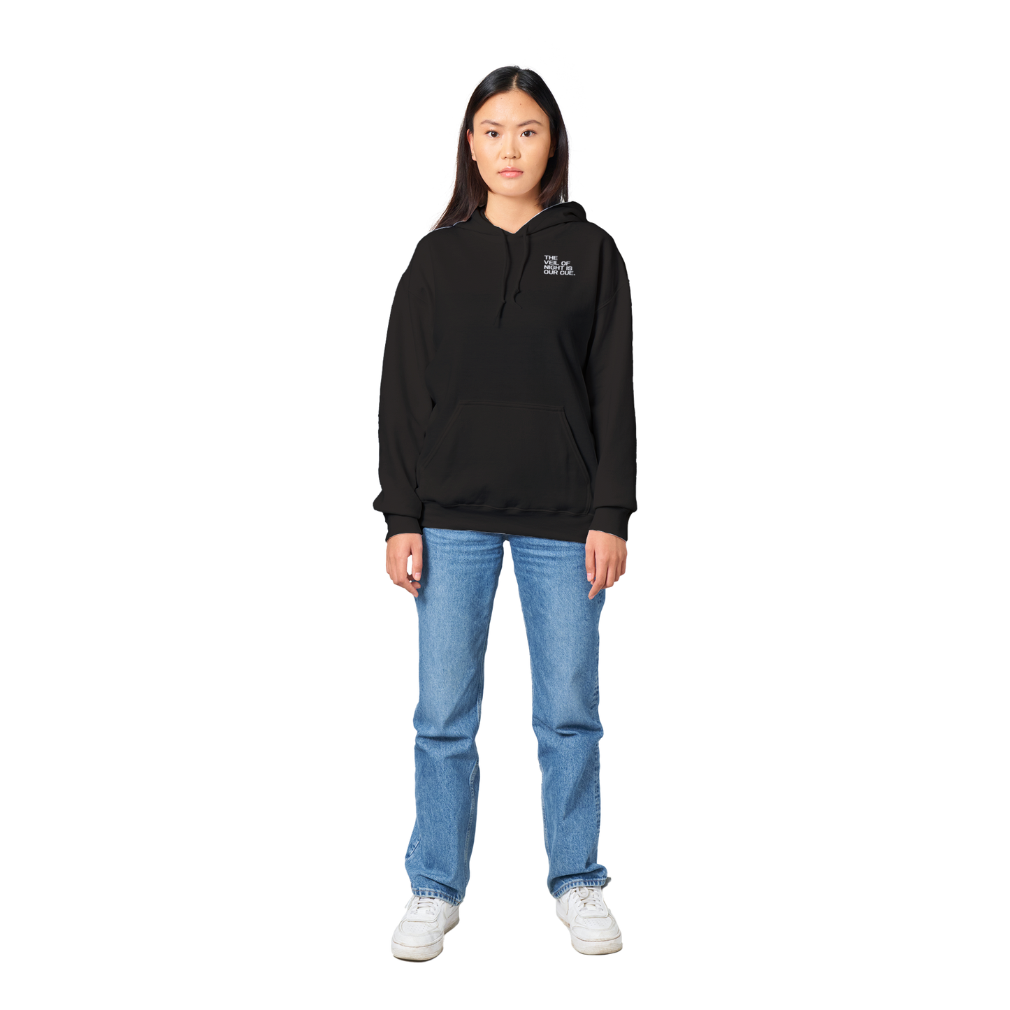 MIDNIGHT MOTTO WHITE Classic Unisex Pullover Hoodie